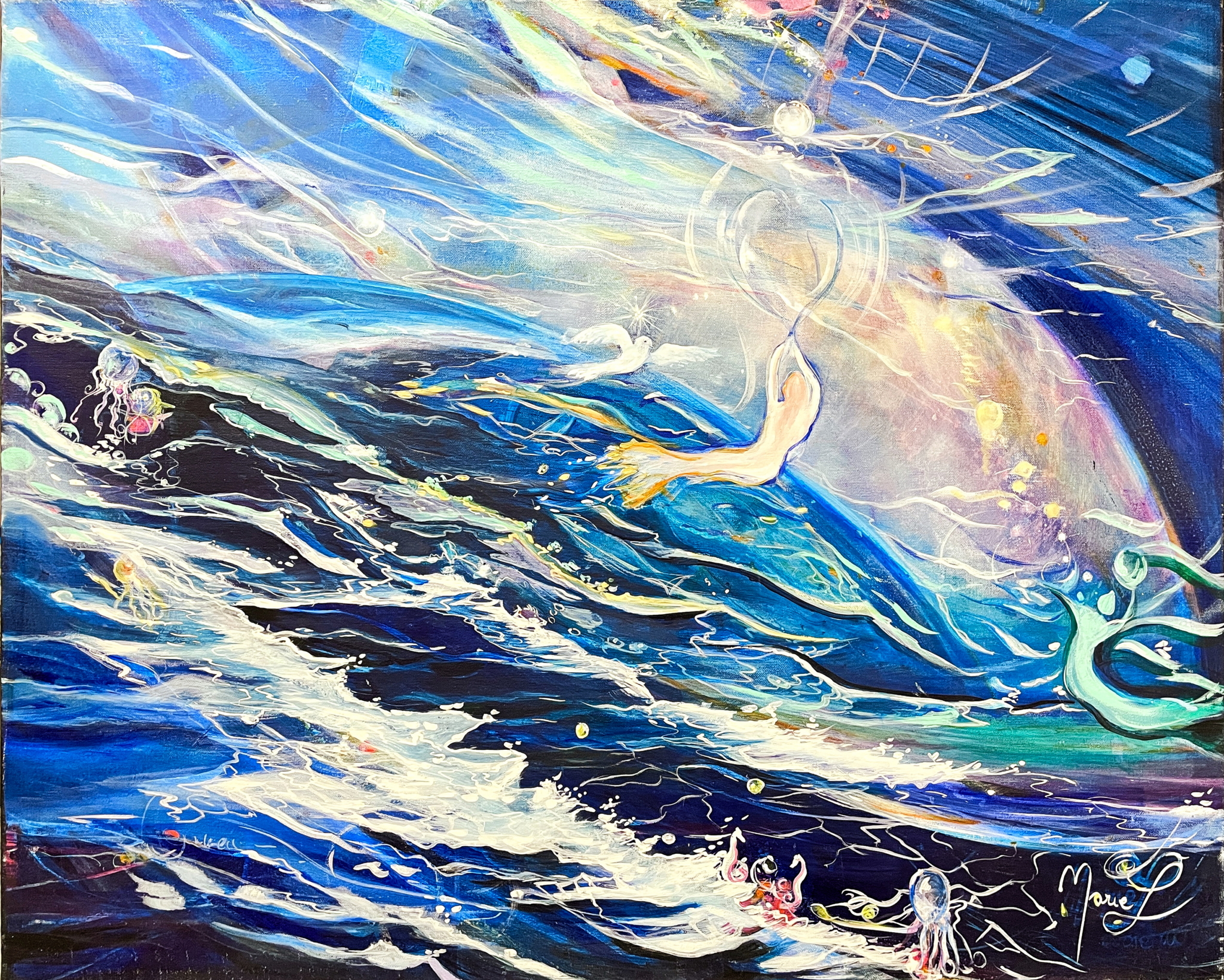 PAR DESSUS LES VAGUES 81X65